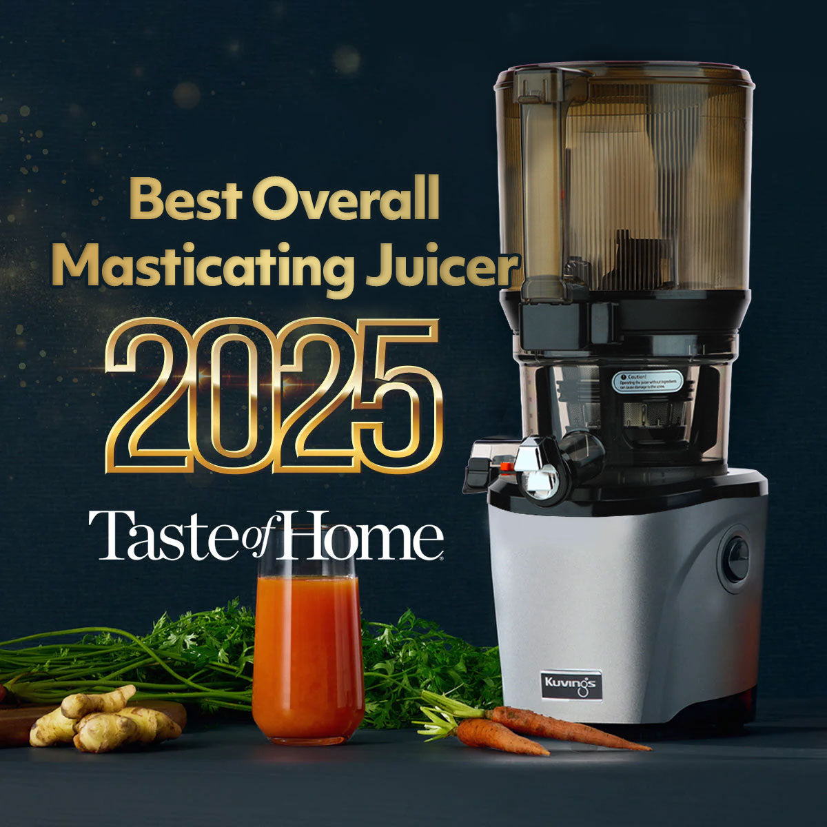 Kuvings AUTO10S ได้รับการยกย่องให้เป็นเครื่องคั้นน้ำผลไม้แบบสกัดเย็น (Masticating Juicer) ยอดเยี่ยมประจำปี 2025